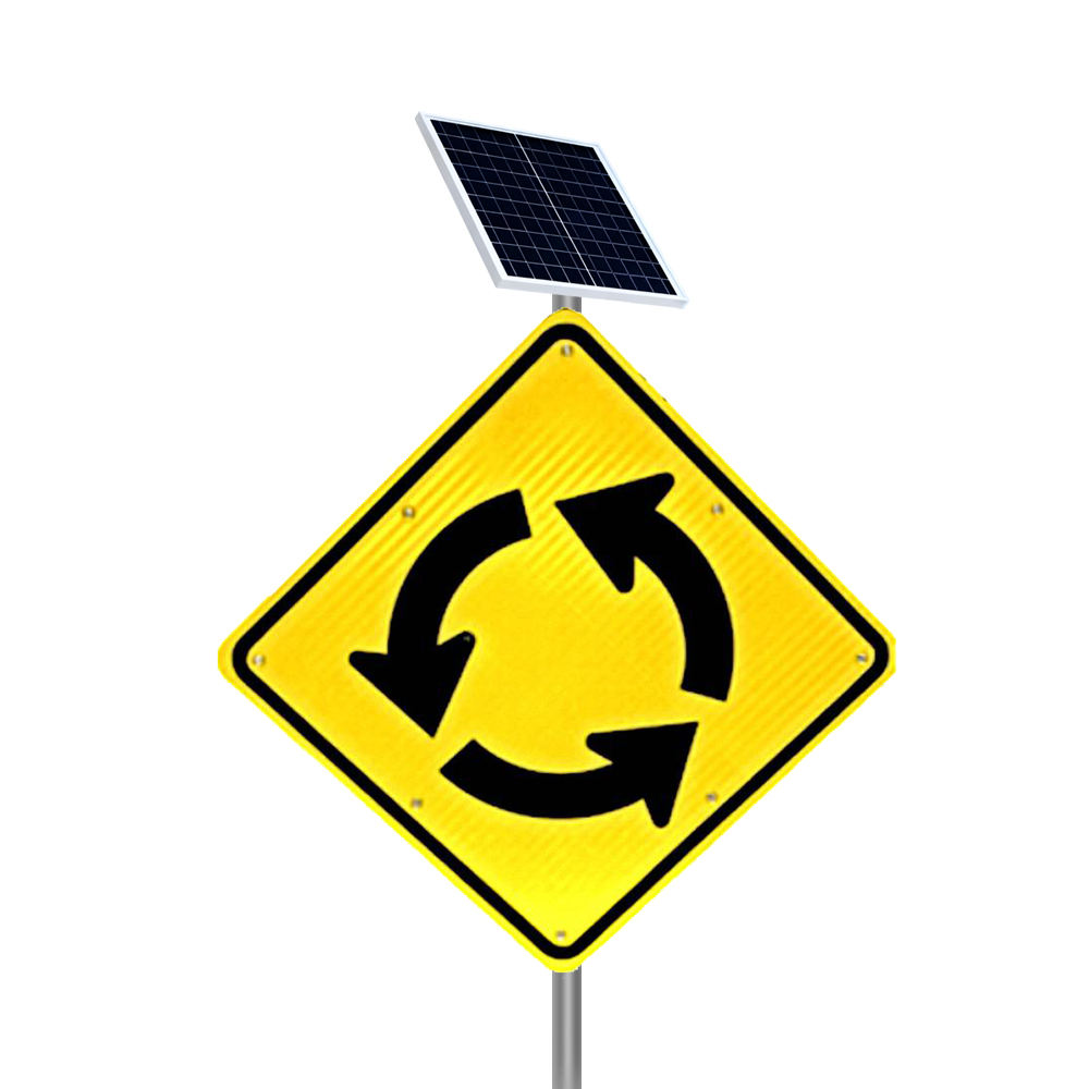 Se&ntilde;al de rotonda LED con energ&iacute;a solar