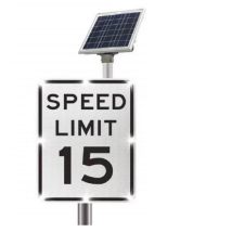 Se&ntilde;al de l&iacute;mite de velocidad LED con energ&iacute;a solar